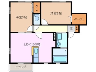 ボンヌジュルネ　Ｂ棟の物件間取画像